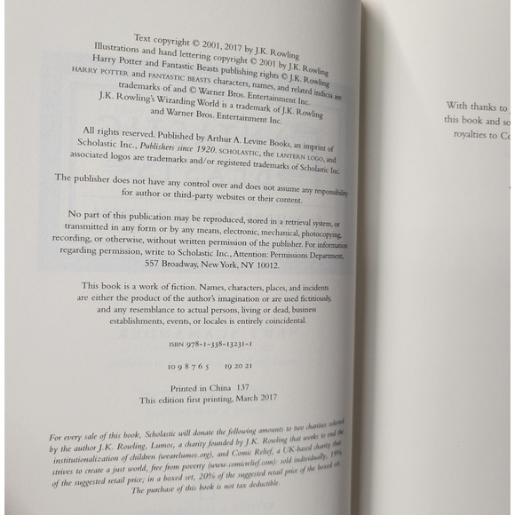 Hogwarts Library Box Set J.K. Rowling Hardcover Tales Beedle Bard Fantastic Book - Picture 10 of 16